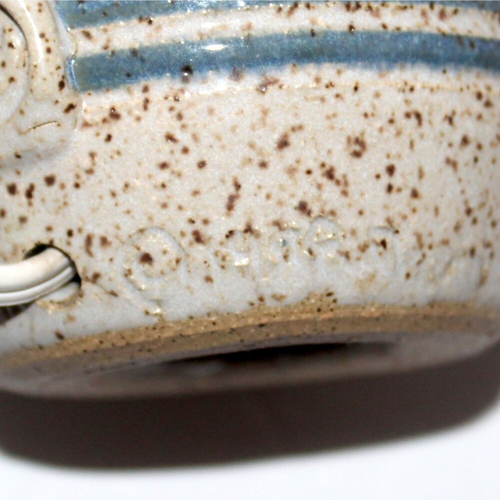 Rusterholtz The Lord Is My Light pottery lamp decor white blue country farmhouse - Picture 9 of 12